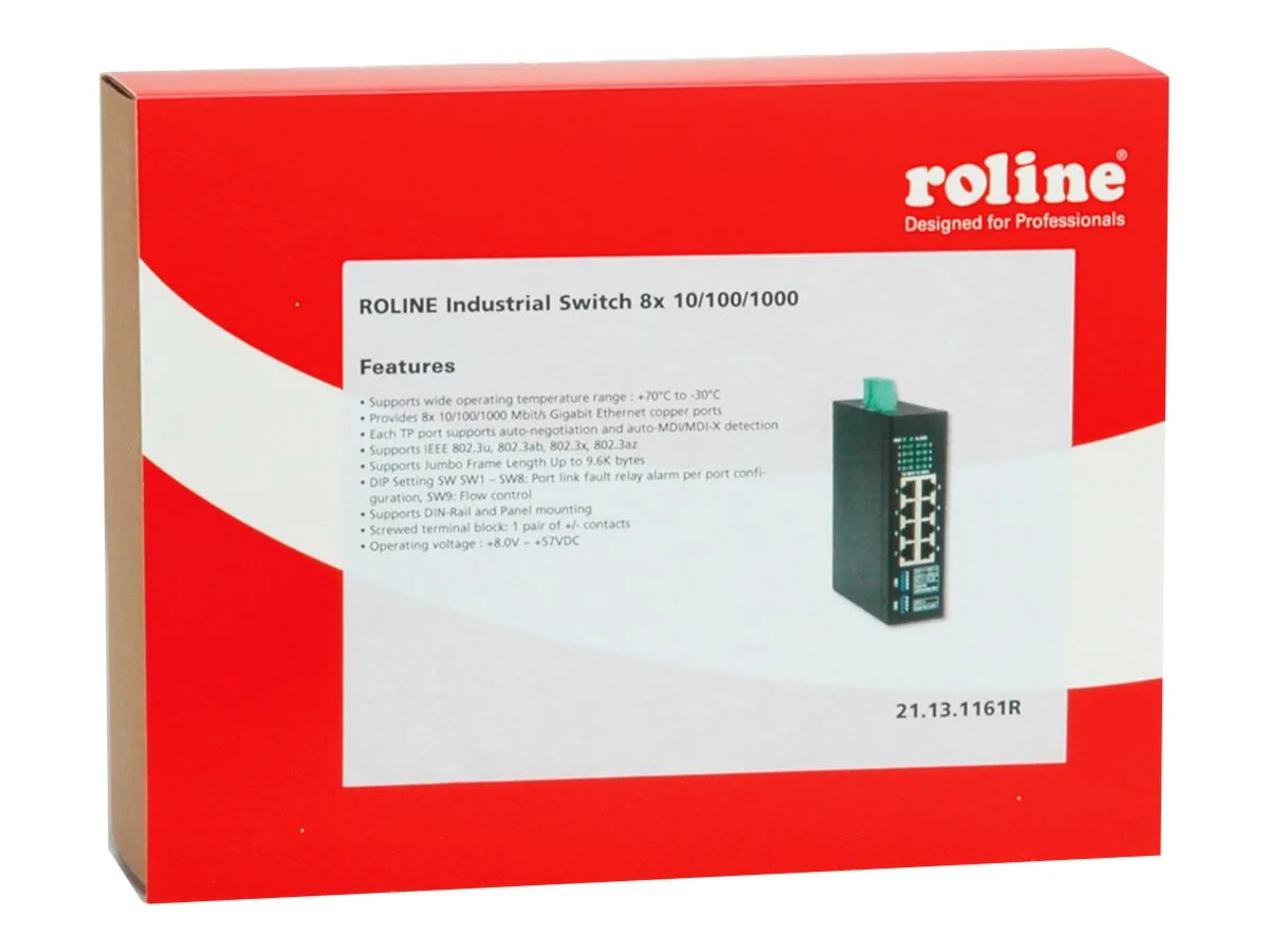 ROLINE Industrie Gigabit Switch 8x RJ-45
