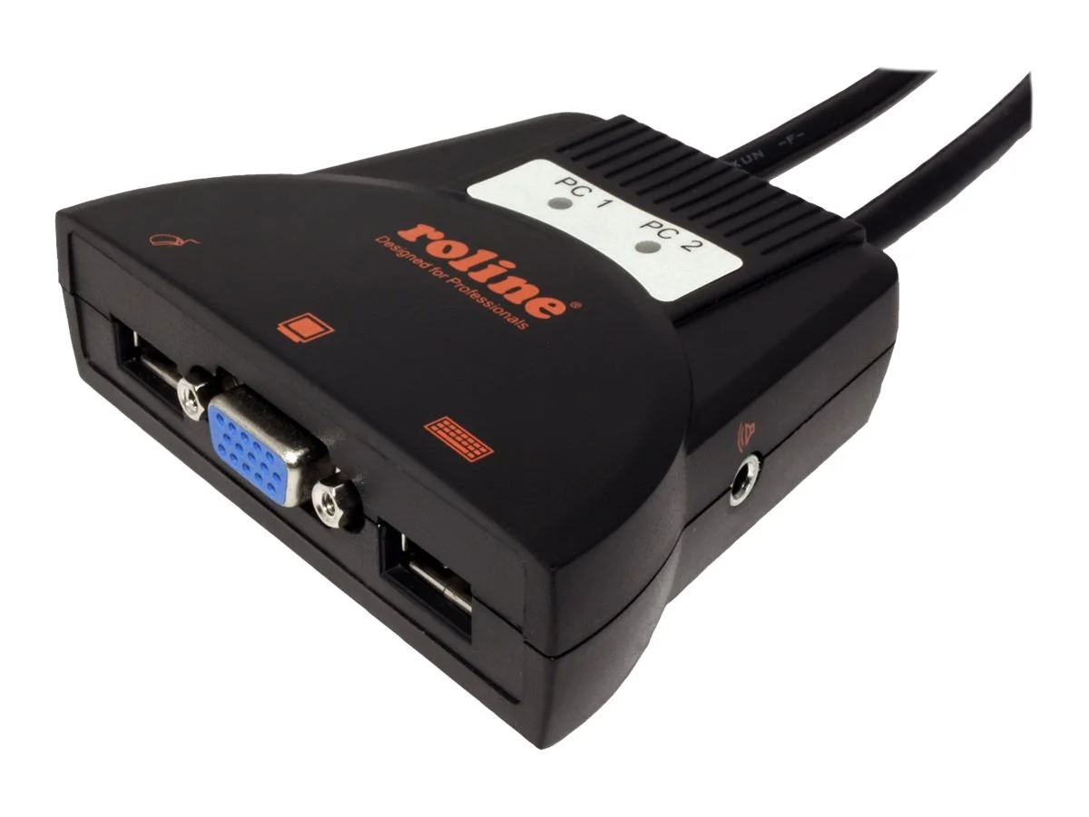 ROLINE KVM-Swit Star 2 PCs VGA USB Audio