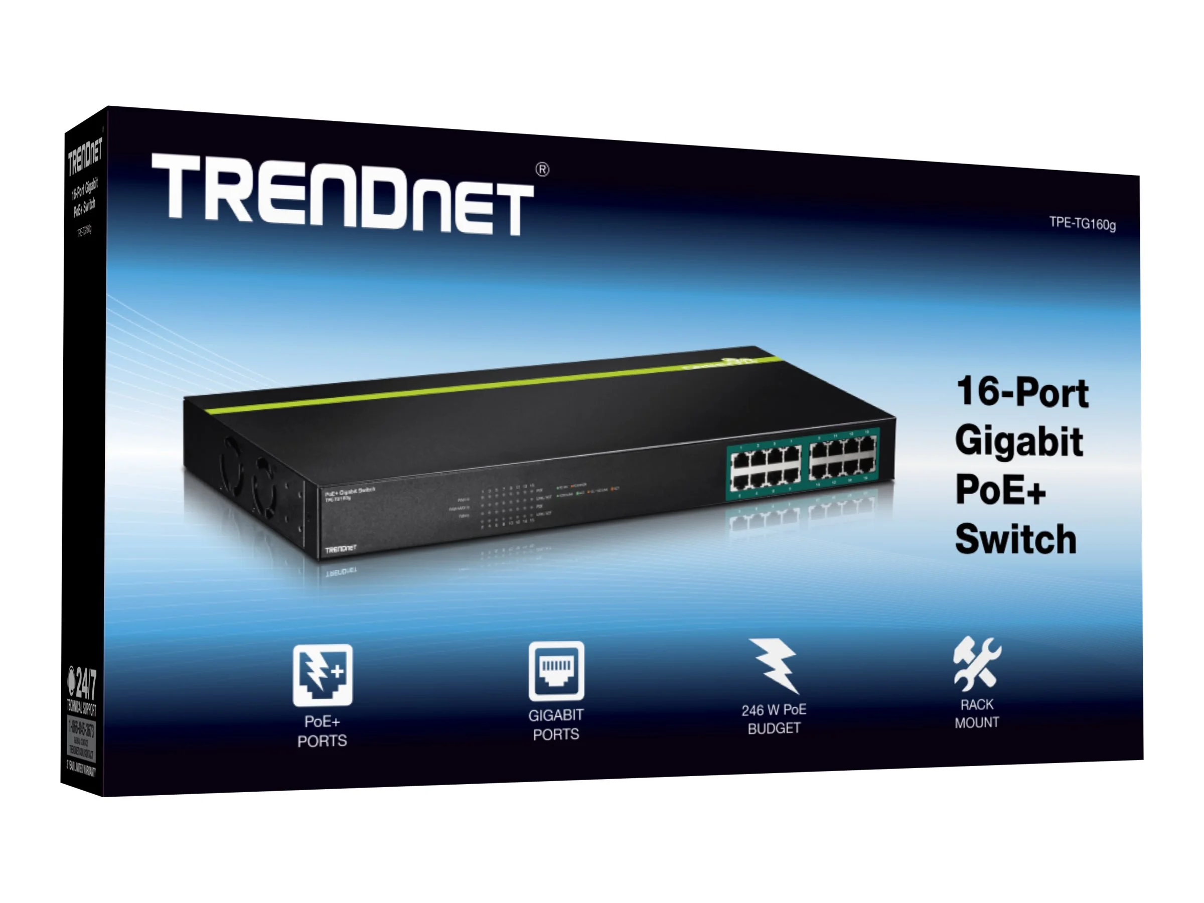 TRENDNET TPE-TG160g 16-Port PoE+ Switch