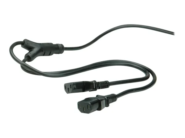 ROLINE Y-Netzanschlusskabel schwarz 2m